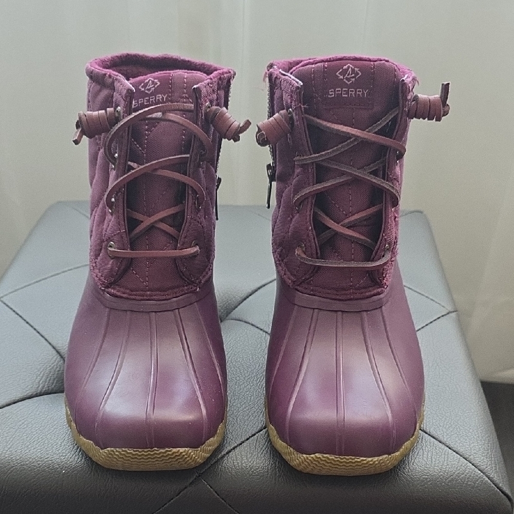 Sperry Maroon Duck Boots